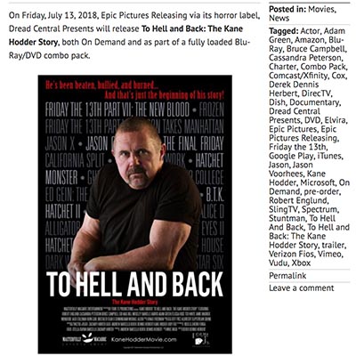 TO HELL AND BACK: THE KANE HODDER STORY arrives on Blu-Ray/DVD VOD this Friday, July 13th!
